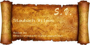 Staubach Vilmos névjegykártya